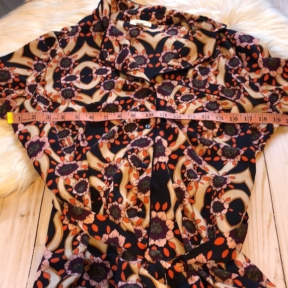 Everly floral paisley button down dress size M - Picture 8 of 11